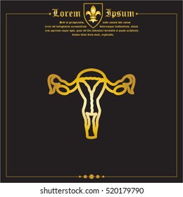 Web line icon. Uterus.