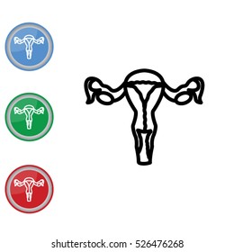 Web line icon. Uterus.