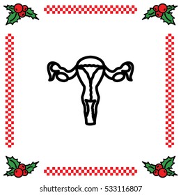 Web line icon. Uterus.