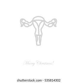 Web line icon. Uterus.