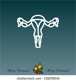 Web line icon. Uterus.