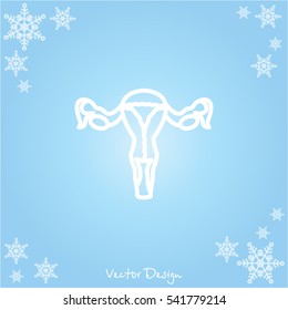 Web line icon. Uterus.