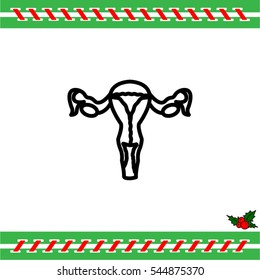 Web line icon. Uterus.