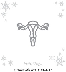 Web line icon. Uterus.