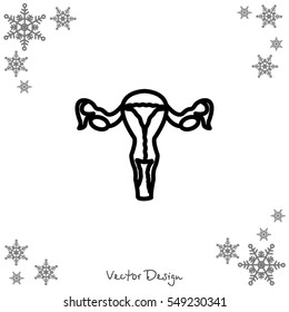 Web line icon. Uterus.