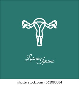 Web line icon. Uterus.
