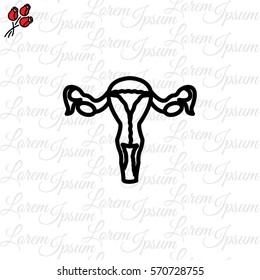Web line icon. Uterus.