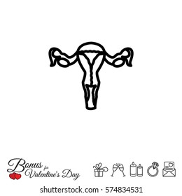 Web line icon. Uterus.