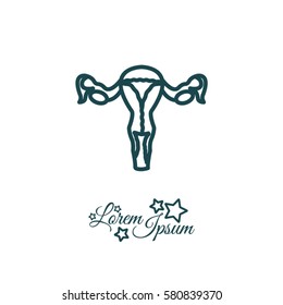 Web line icon. Uterus.