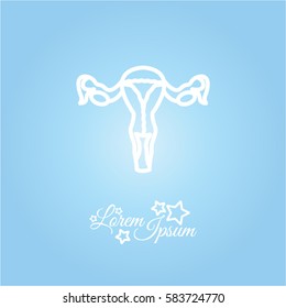 Web line icon. Uterus.