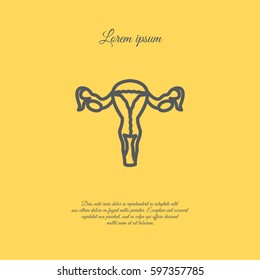 Web line icon. Uterus.