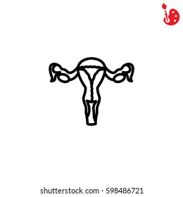 Web line icon. Uterus.