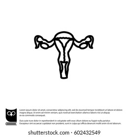 Web line icon. Uterus.