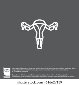 Web line icon. Uterus.