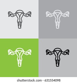 Web line icon. Uterus.