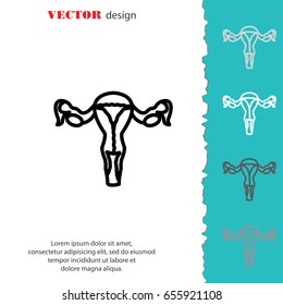 Web line icon. Uterus.