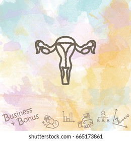 Web line icon. Uterus.