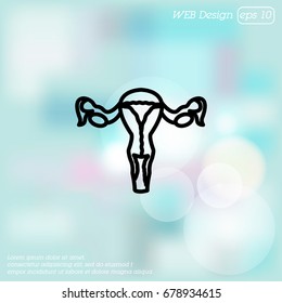 Web line icon. Uterus.