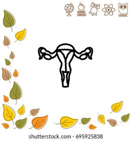 Web line icon. Uterus.