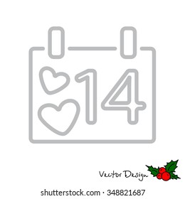 Web line icon. Valentine's Day, calendar