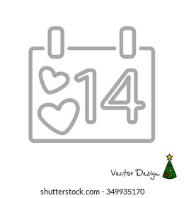 Web line icon. Valentine's Day, calendar