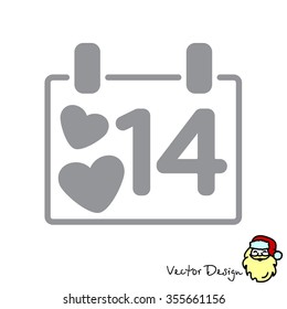 Web line icon. Valentine's Day, calendar