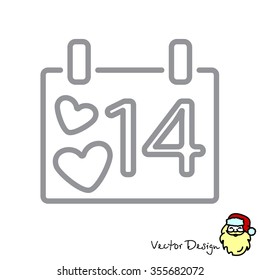 Web line icon. Valentine's Day, calendar