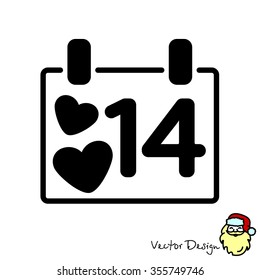 Web line icon. Valentine's Day, calendar
