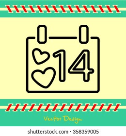 Web line icon. Valentine's Day, calendar
