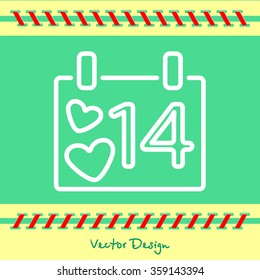 Web line icon. Valentine's Day, calendar