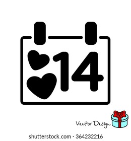 Web line icon. Valentine's Day, calendar