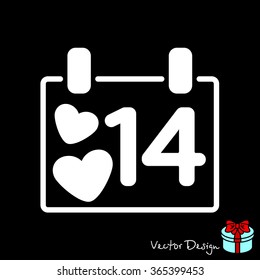Web line icon. Valentine's Day, calendar
