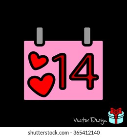 Web line icon. Valentine's Day, calendar