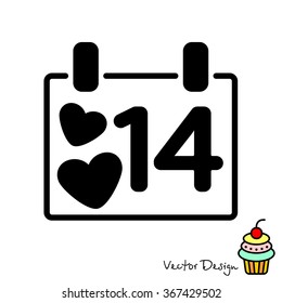 Web line icon. Valentine's Day, calendar
