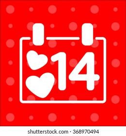 Web line icon. Valentine's Day, calendar