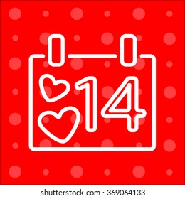 Web line icon. Valentine's Day, calendar