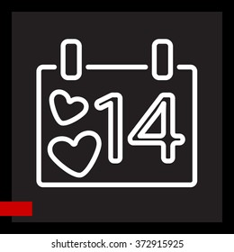Web line icon. Valentine's Day, calendar