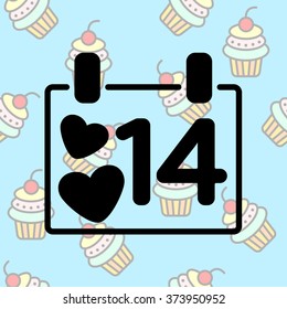 Web line icon. Valentine's Day, calendar