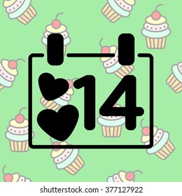 Web line icon. Valentine's Day, calendar