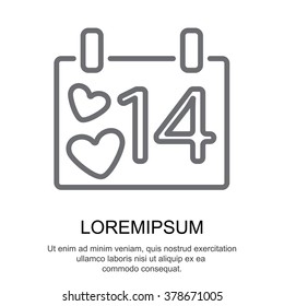 Web line icon. Valentine's Day, calendar