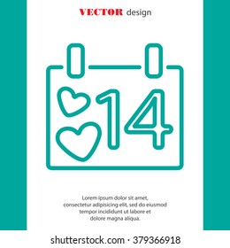 Web line icon. Valentine's Day, calendar