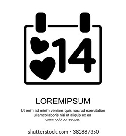 Web line icon. Valentine's Day, calendar