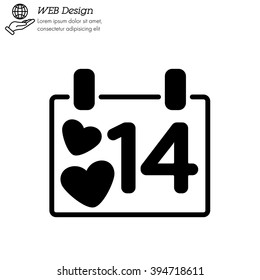 Web line icon. Valentine's Day, calendar