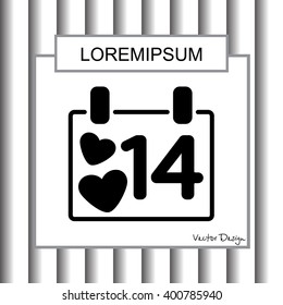 Web line icon. Valentine's Day, calendar