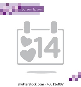 Web line icon. Valentine's Day, calendar