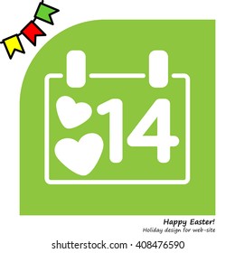 Web line icon. Valentine's Day, calendar