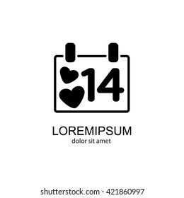 Web line icon. Valentine's Day, calendar