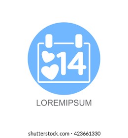 Web line icon. Valentine's Day, calendar