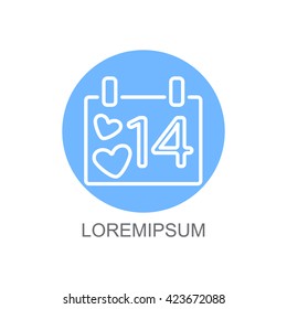 Web line icon. Valentine's Day, calendar