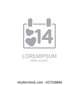 Web line icon. Valentine's Day, calendar